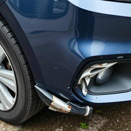 damaged car bumper