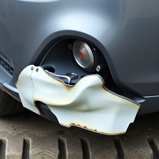 damaged car bumper