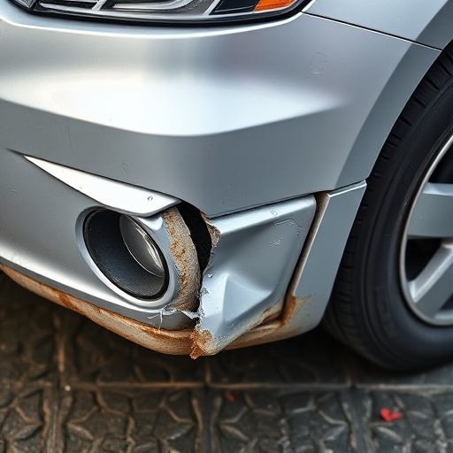 damaged car bumper