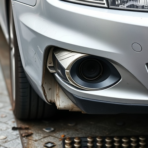 damaged car bumper
