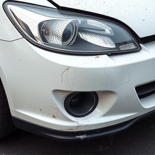 damaged car bumper