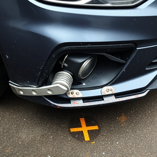 damaged car bumper