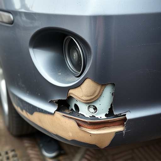 damaged car bumper