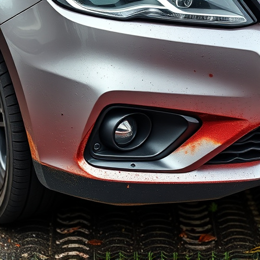 damaged car bumper