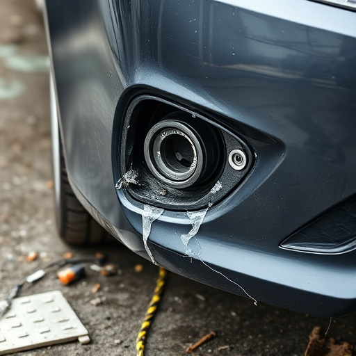 damaged car bumper