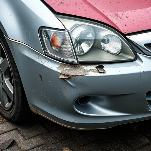 damaged car bumper