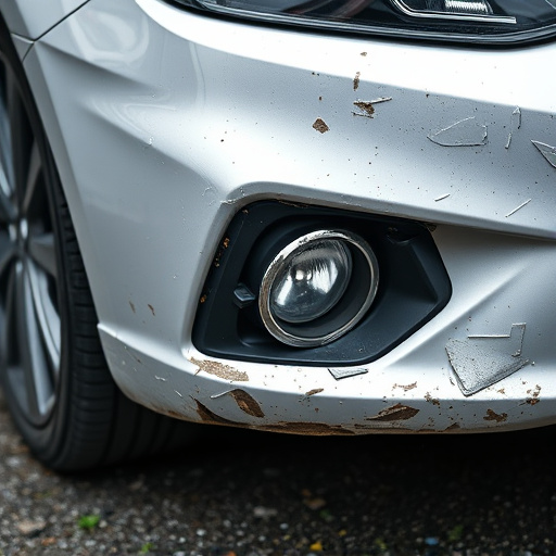 damaged car bumper