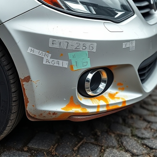 damaged car bumper