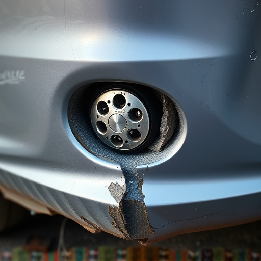 damaged car bumper