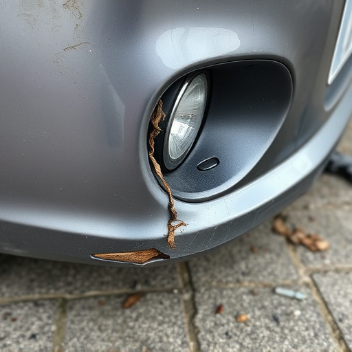 damaged car bumper