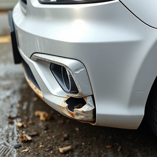 damaged car bumper