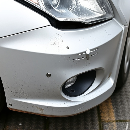 damaged car bumper