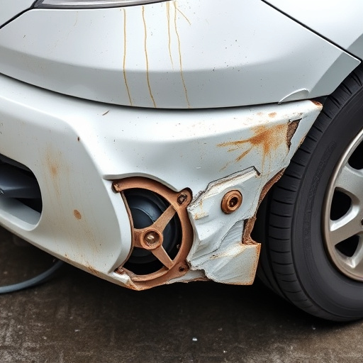damaged car bumper