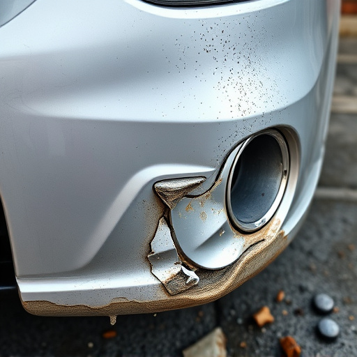 damaged car bumper