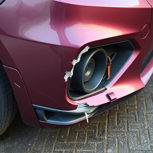 damaged car bumper