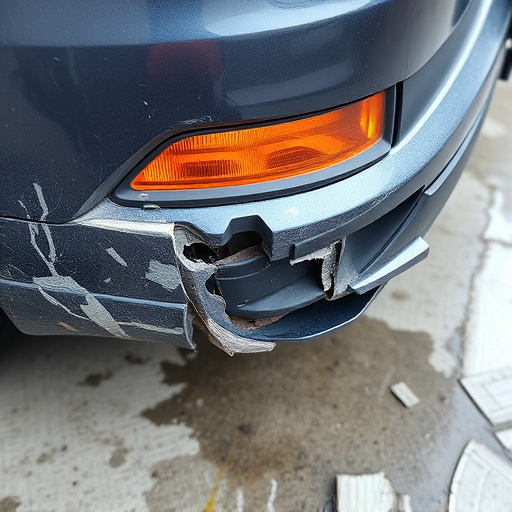 damaged car bumper