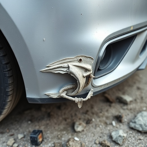 damaged car bumper