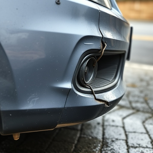 damaged car bumper
