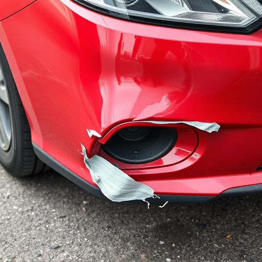 damaged car bumper