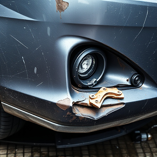 damaged car bumper