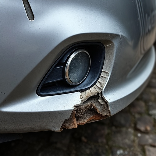 damaged car bumper