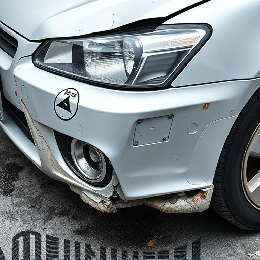 damaged car bumper