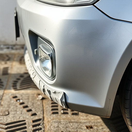 damaged car bumper