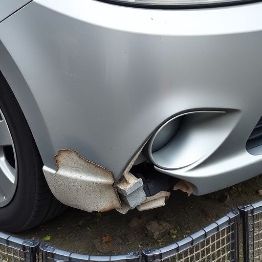 damaged car bumper