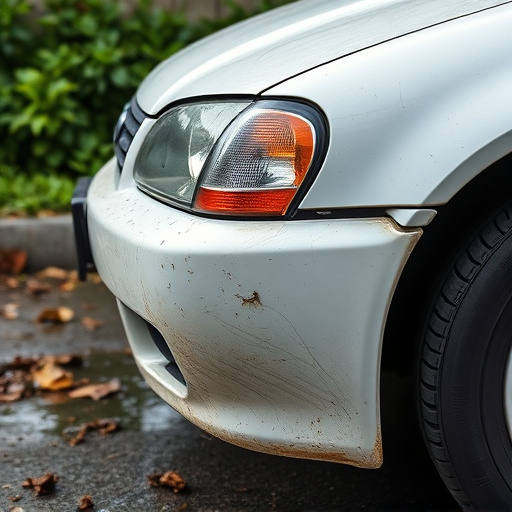 damaged car bumper