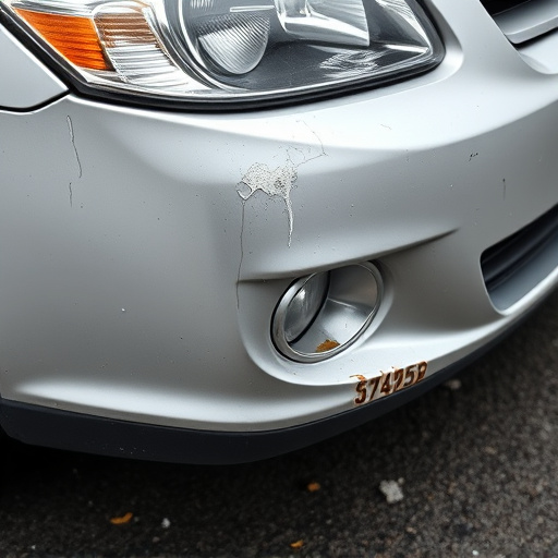 damaged car bumper