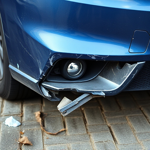 damaged car bumper