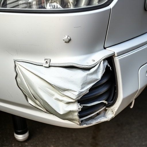 damaged car bumper