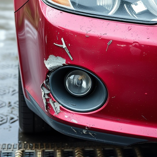 damaged car bumper