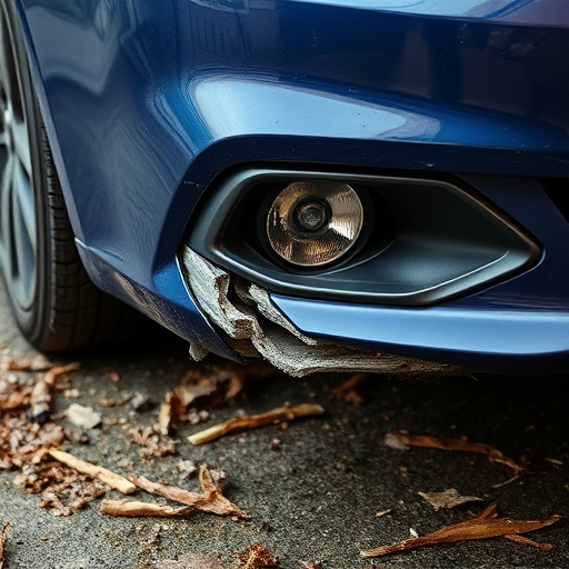 damaged car bumper