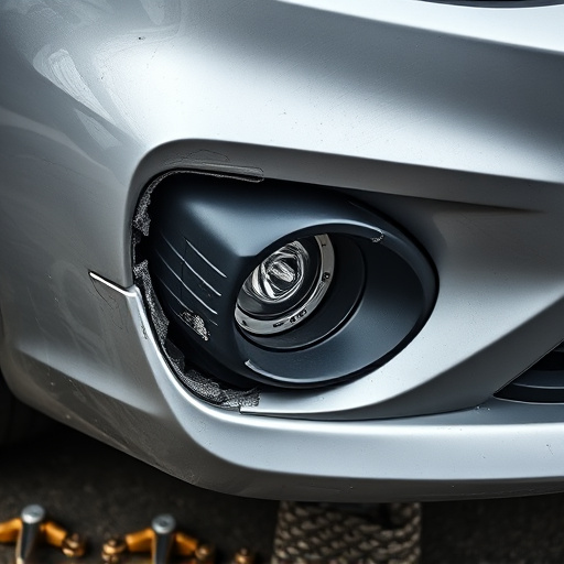 damaged car bumper