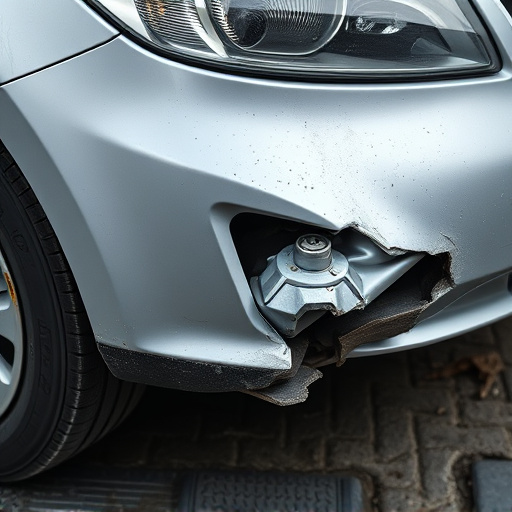 damaged car bumper