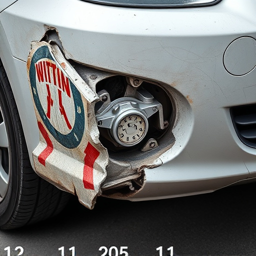 damaged car bumper