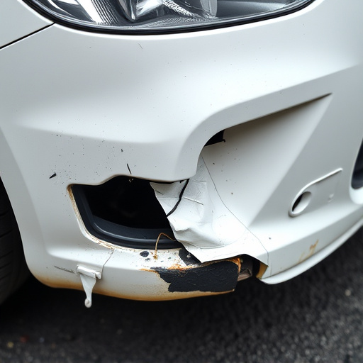 damaged car bumper