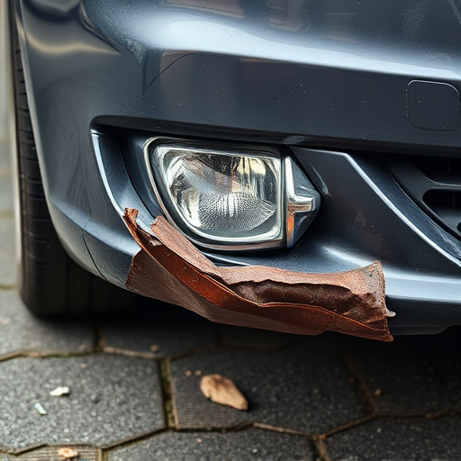 damaged car bumper