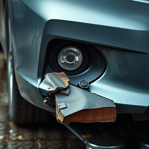 damaged car bumper