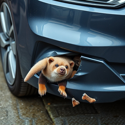 damaged car bumper