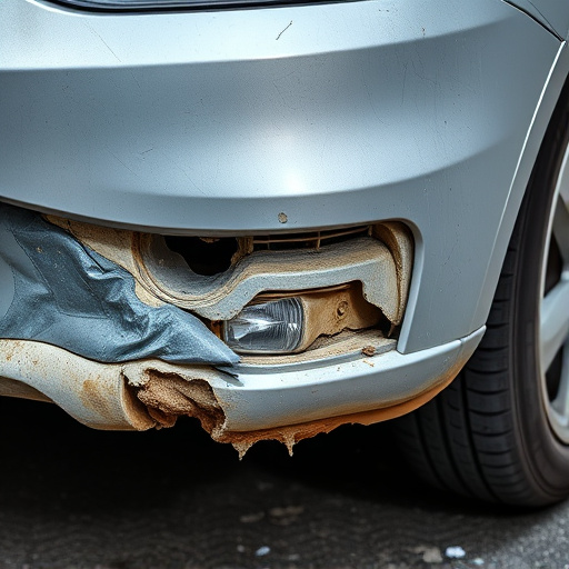 damaged car bumper