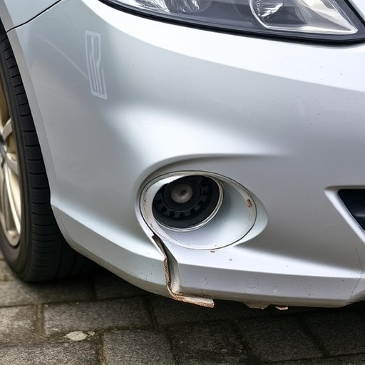 damaged car bumper
