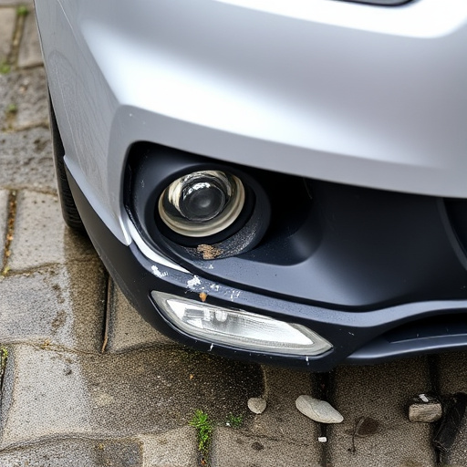 damaged car bumper