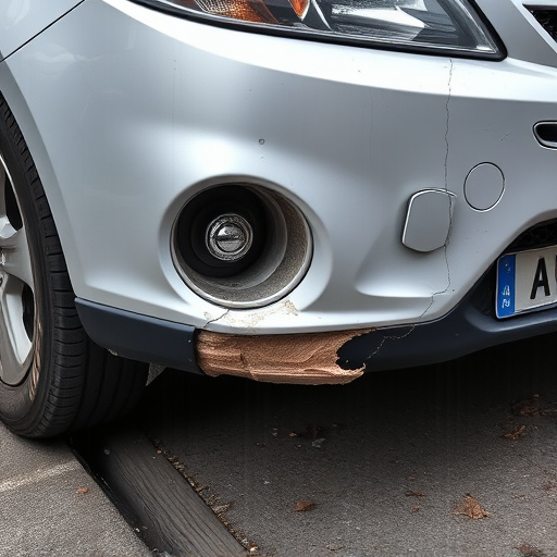 damaged car bumper