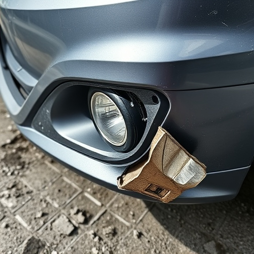 damaged car bumper