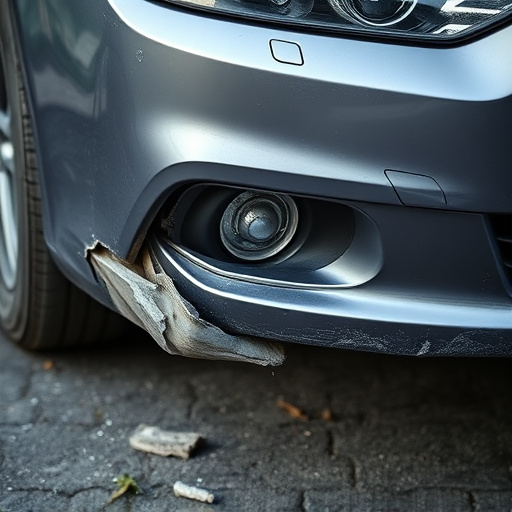 damaged car bumper
