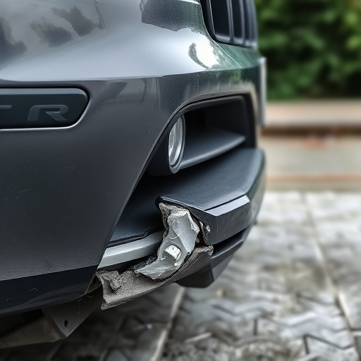 damaged car bumper