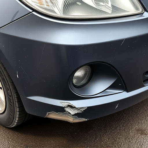 damaged car bumper
