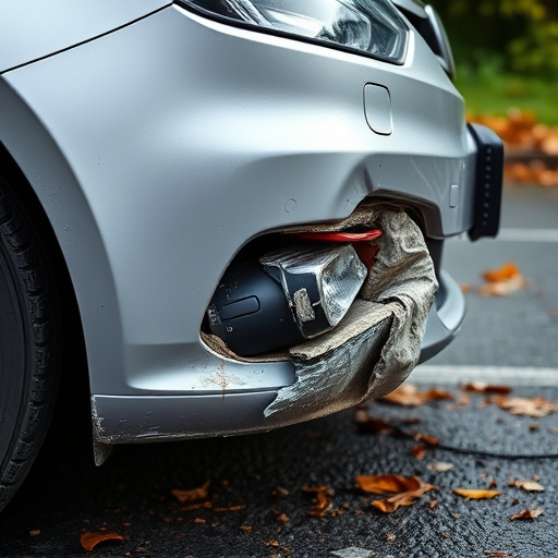 damaged car bumper